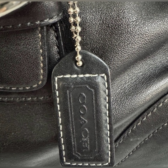 Coach Hamptons Vintage Black Leather Satchel Rare Classic Legacy Bag - Picture 7 of 11